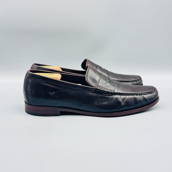 Cole Haan Shoes Mens 10 Brown Leather Penny Loafer Moc Toe Slip On Classic Dress - Picture 1 of 12
